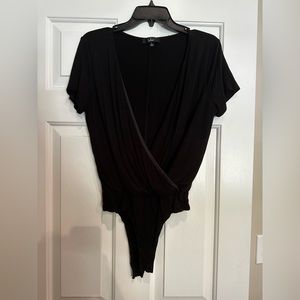 Lulu’s Black V Neck Bodysuit